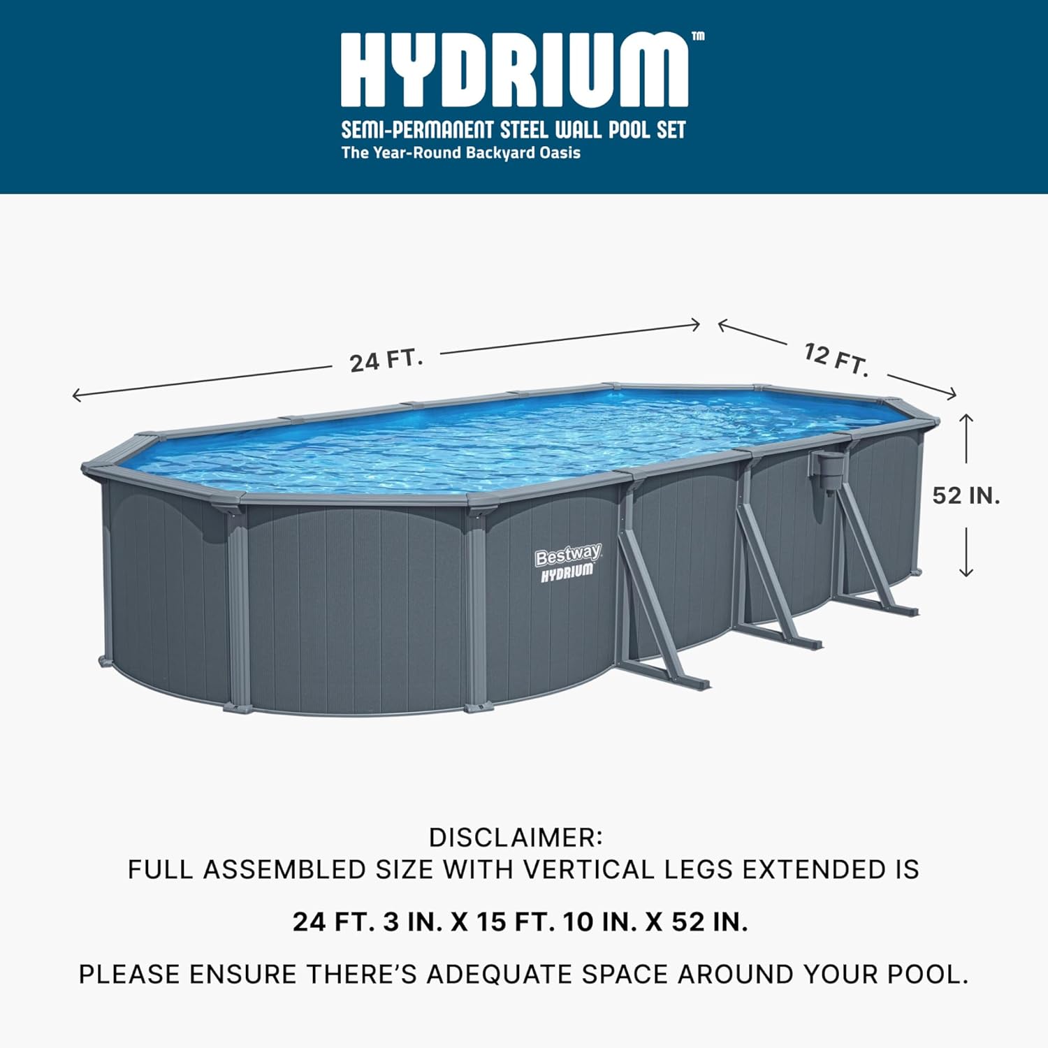 Bestway Hydrium 24x12x52 pool review,Bestway Hydrium pool review and rating,Bestway Hydrium above ground pool review pros cons,Bestway Hydrium 24ft oval pool honest review,Bestway Hydrium 52 inch pool review verdict,is Bestway Hydrium pool worth buying unboxing and complete package contents