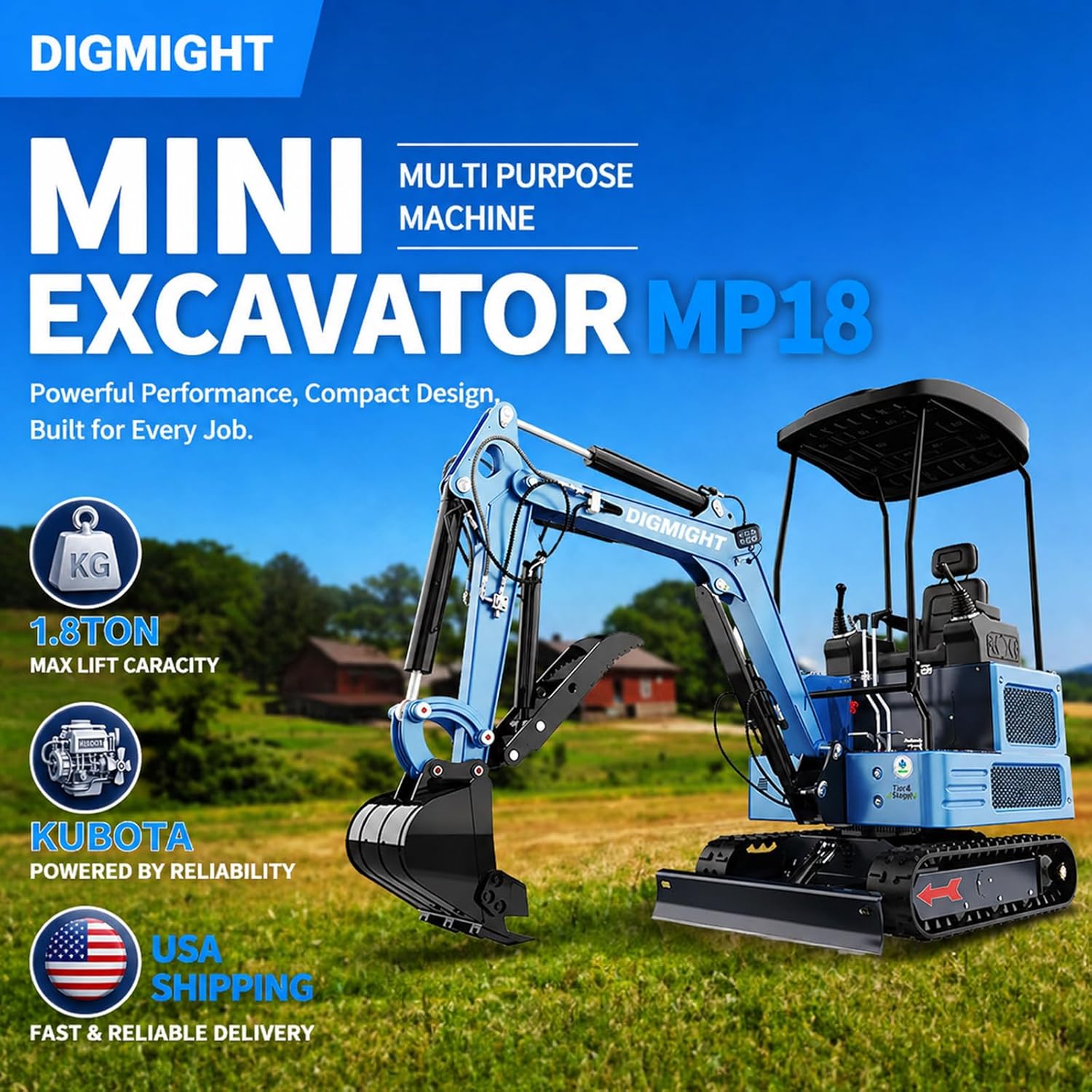 DIGMIGHT DS-180 Mini Excavator Review: Pros & Cons 2 DIGMIGHT DS-180 mini excavator review during hands-on performance testing