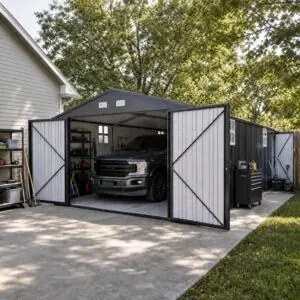 Image 1 of IDEALHOUSE metal garage shed review