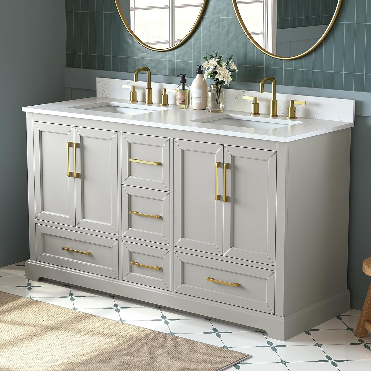 Deluxe Living 60 Inch Double Sink Vanity Review: Pros & Cons 3 Setting up the Deluxe Living 60 inch double sink vanity review,Deluxe Living vanity review and rating,is Deluxe Living vanity worth buying,Deluxe Living vanity review pros cons,Deluxe Living vanity review honest opinion,Deluxe Living vanity review verdict for the first time