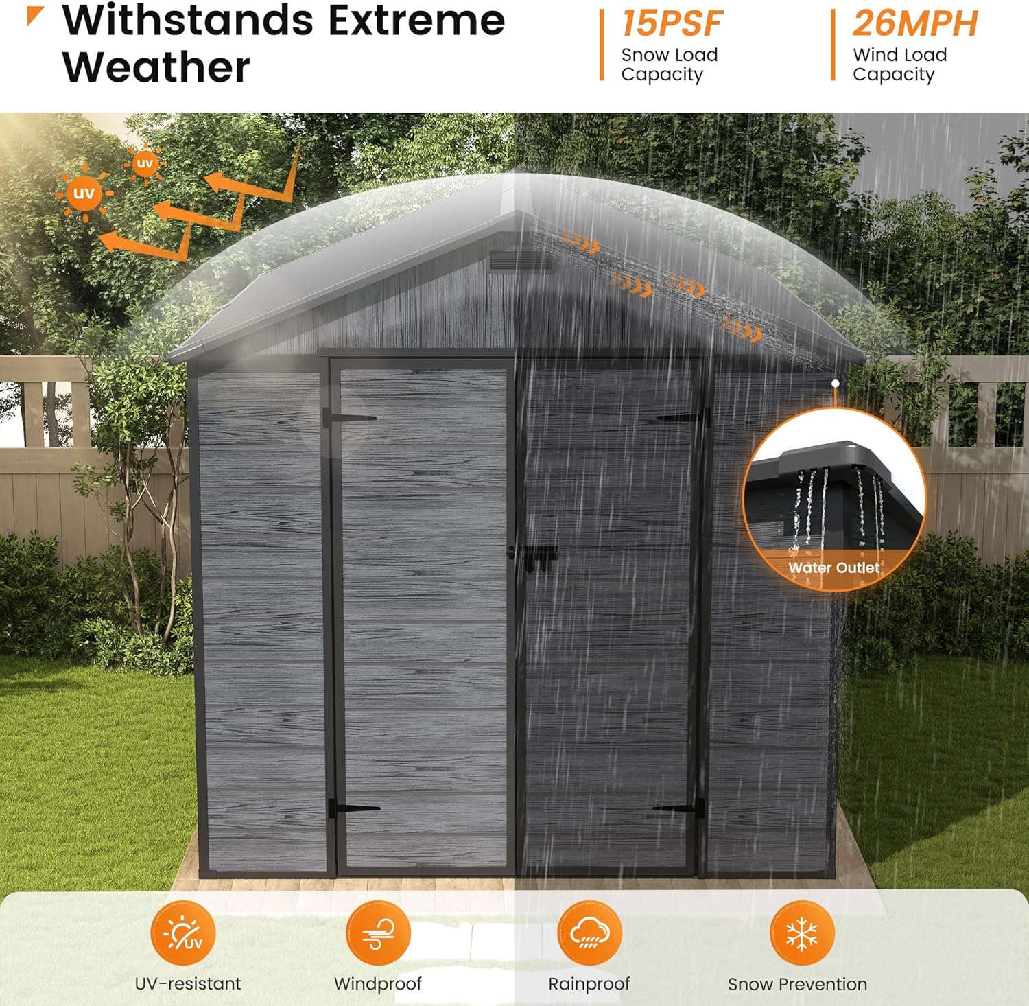 UDPATIO Outdoor Resin Storage Shed Review: Pros & Cons 3 UDPATIO outdoor resin storage shed review week-by-week testing diary