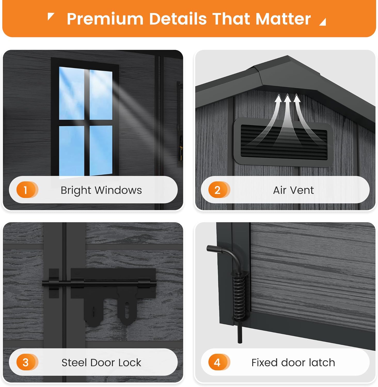 UDPATIO Outdoor Resin Storage Shed Review: Pros & Cons 4 UDPATIO outdoor resin storage shed review compared to top alternatives