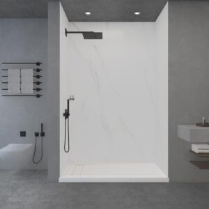Image 1 of WOODBRIDGE solid surface shower panel kit review