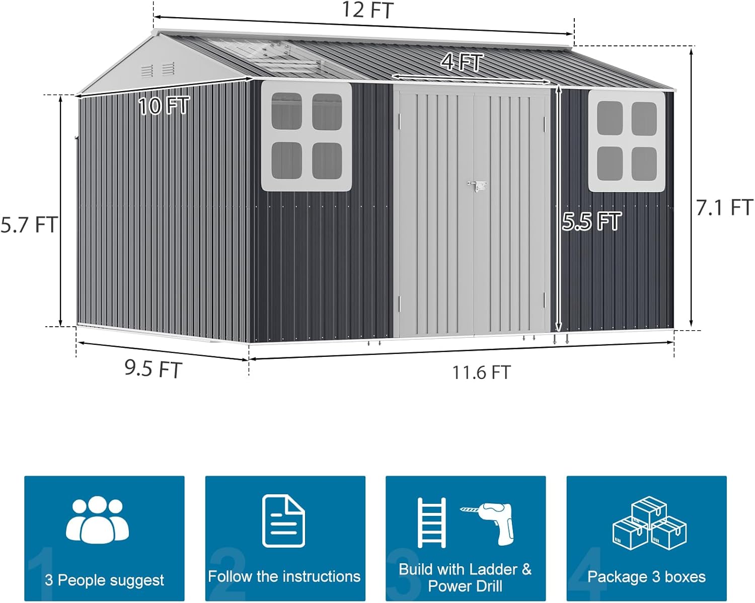 WELYAS 12x10 Metal Storage Shed Review: Honest Pros & Cons 2 WELYAS 12x10 metal storage shed review,WELYAS metal shed review and rating,is WELYAS 12x10 shed worth buying,WELYAS storage shed review pros cons,WELYAS shed review honest opinion,WELYAS 12x10 shed review verdict unboxing and complete package contents